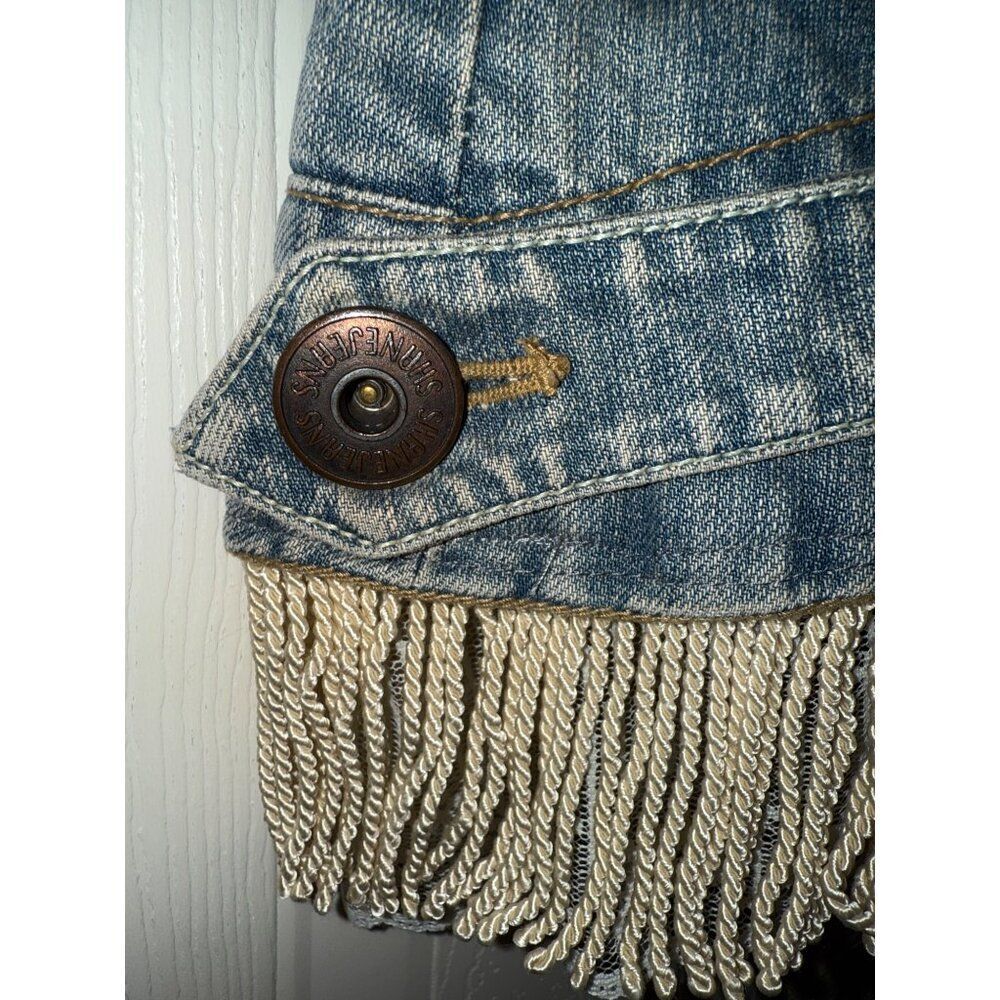 Shane Jeans Denim Embellished Vest Size Small‎ - Picture 10 of 16